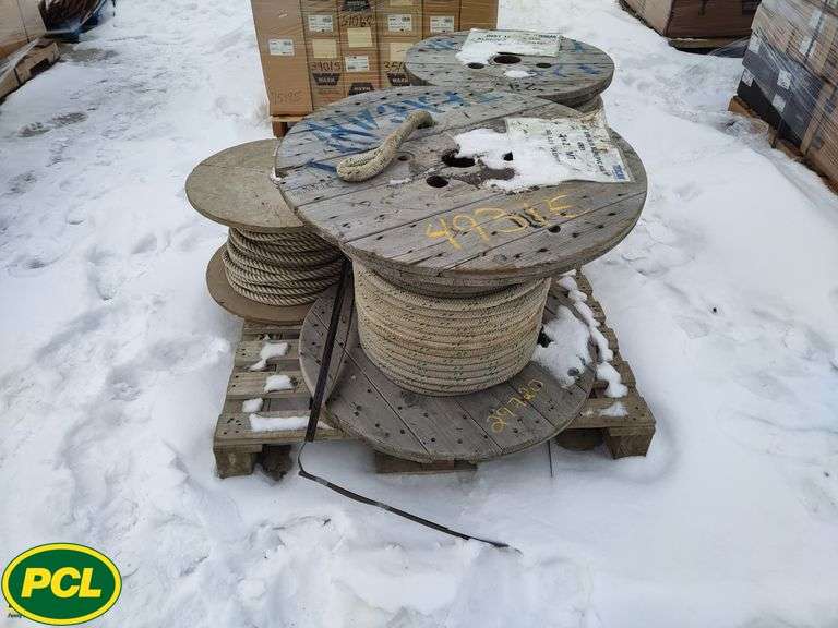 Pallte With Ropes Pallet with 3 Spools of Braided Rope - Michener Allen Auctioneering Ltd