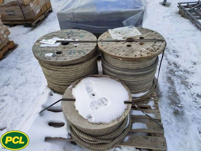 Pallte With Ropes Pallet with 3 Spools of Braided Rope - Michener Allen Auctioneering Ltd