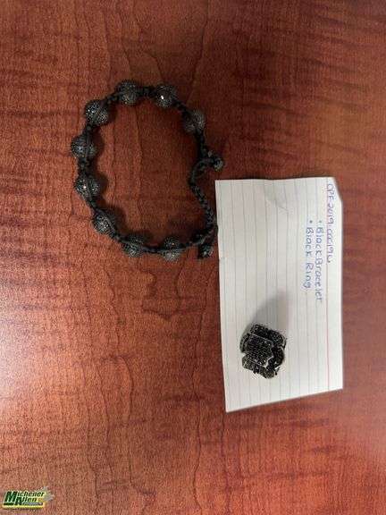 Black bracelet and ring