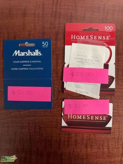 Marshall’s & Home Sense gift cards