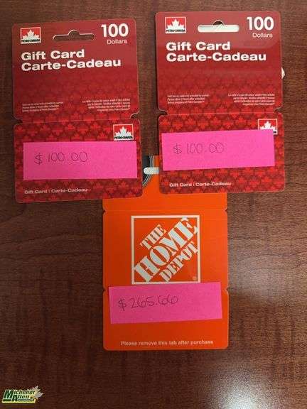 Petro Canada & Home Depot gift cards