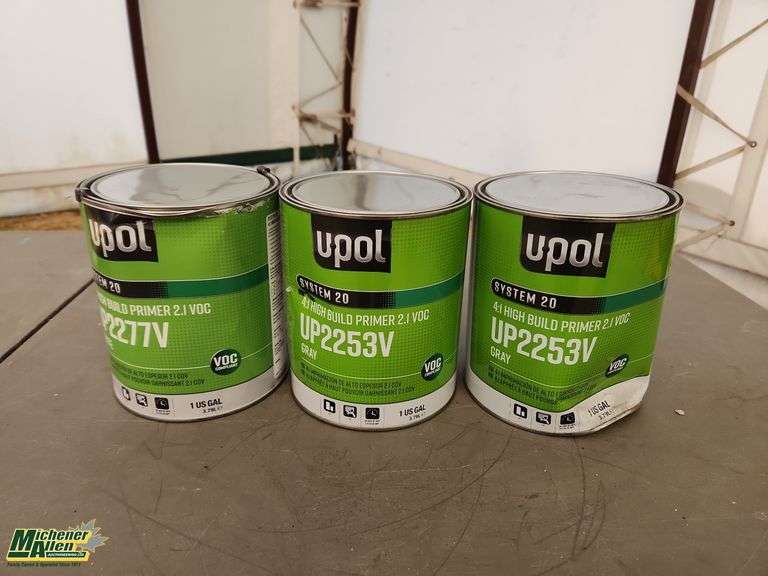 3 Gallons Of 4:1 High Build Primer 2 Grey And One White