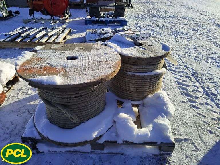 Pallte With Ropes Pallet with 2 Spools of Braided Rope - Michener Allen Auctioneering Ltd
