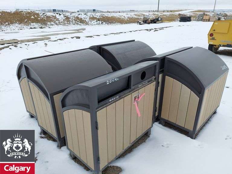 7 Garbage/Recycle Bins 21"D x 41"W x 41"T