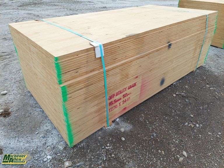 50 Unused 15.5mm 1220 x 2440 Utility Grade Plywood