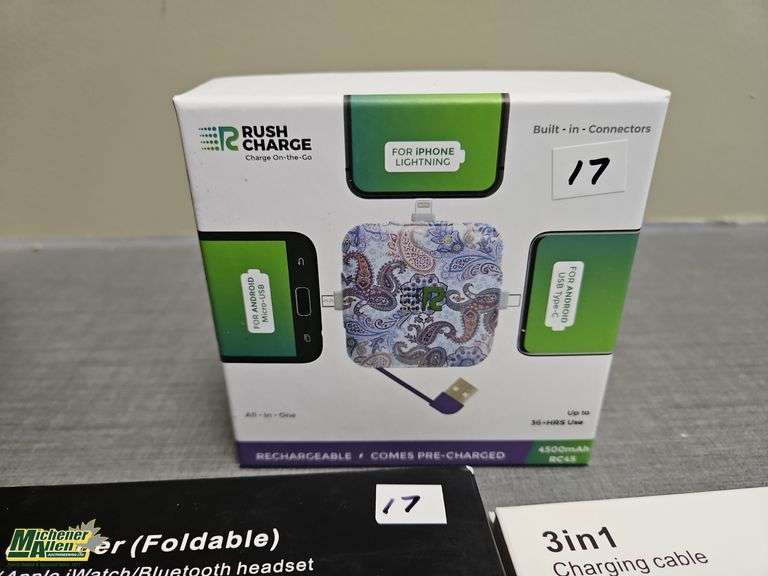 3 in 1 Foldable Wireless Charger,  3 in 1 Charging Cable and Portable Charger - Qty.1