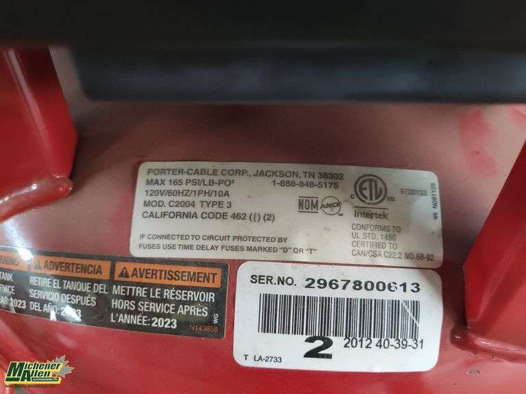 Porter Cable 90PSI 4 Gal Compressor - Qty. 1