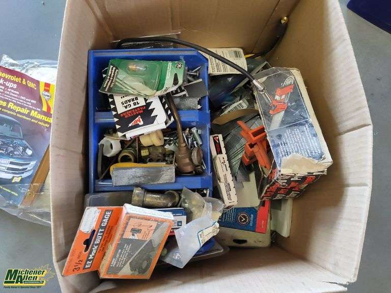 Box of Miscellaneous Parts and Knife Sharpener - Qty. 1