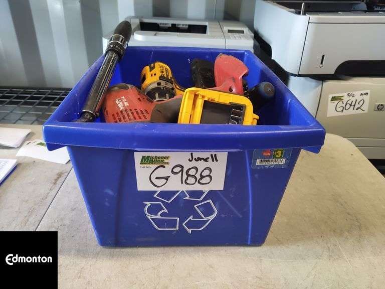 Bin With Assorted Power And Hand Tools - Qty. 1