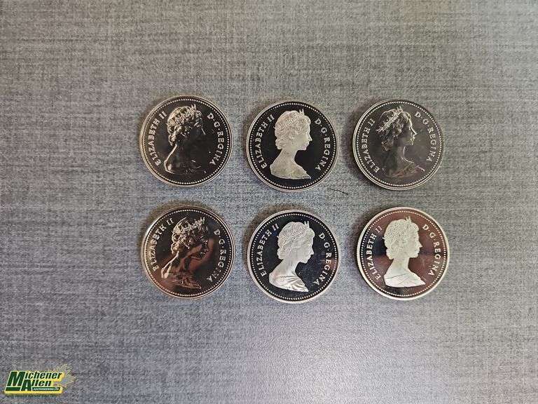 1982-1987 Canada 1 Dollar Coins Qty.6