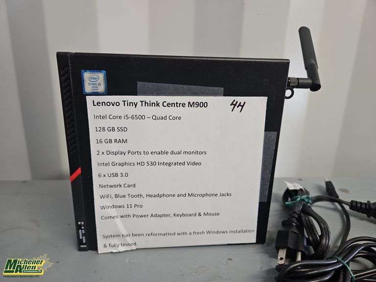 Lenovo Tiny Thinkcentre (Comes With Power Cord, Keyboard and Mouse) - Qty.1