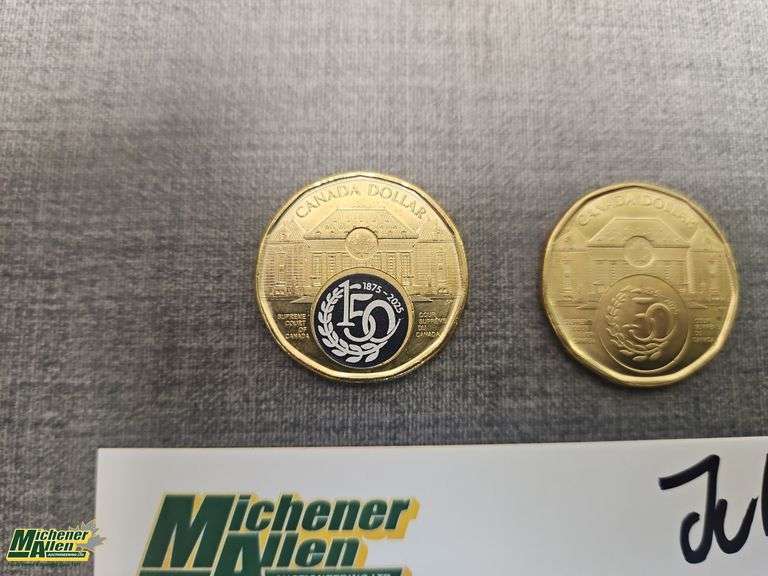2 Canada 150th Anniversary Supreme Court of Canada  Loonies One Colorized