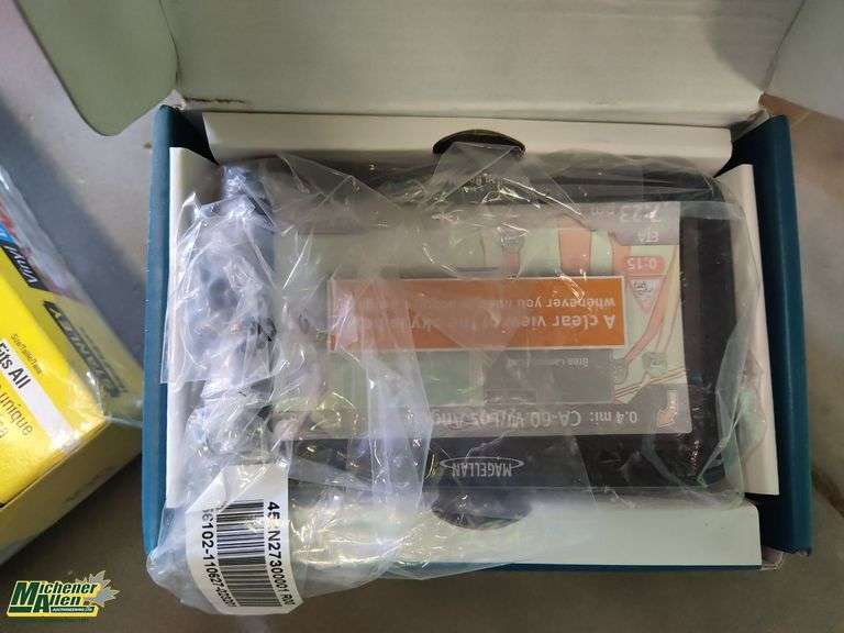 Box of Miscellaneous Items, Garmin's, Trimmer String, Bits, etc.