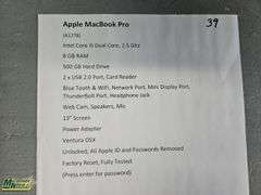Apple MacBook Pro A1278 (Comes with Power Cord)- Qty.1