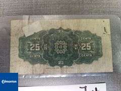 1900 Dominion of Canada Shin Plaster 25 Cent Note- Qty.1