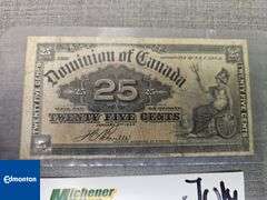 1900 Dominion of Canada Shin Plaster 25 Cent Note- Qty.1