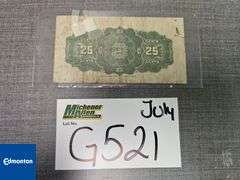 1900 Dominion of Canada Shin Plaster 25 Cent Note- Qty.1
