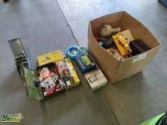 Box of Miscellaneous Items, Garmin's, Trimmer String, Bits, etc.