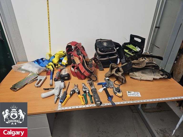 Various Tool Belts, Fall Arrest Equipment, Assorted Tools - Michener ...