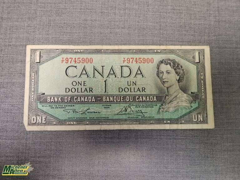 1954 Bank of Canada One Dollar Note - Qty.1