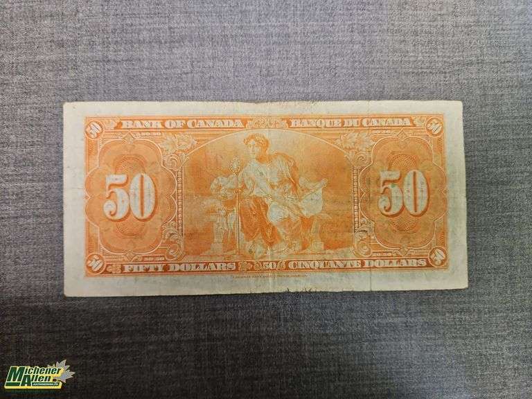 1937 Bank of Canada 50 Dollar Note - Qty.1