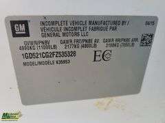 Non-Operable  2015  GMC  Sierra   4x4  S/A  Service Truck