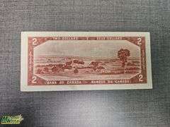 1954 Bank of Canada 2 Dollar Note - Qty.1
