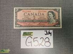 1954 Bank of Canada 2 Dollar Note - Qty.1