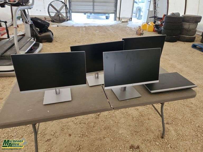 Lot Of 5 Assorted Hp E233 Monitors One no Stand