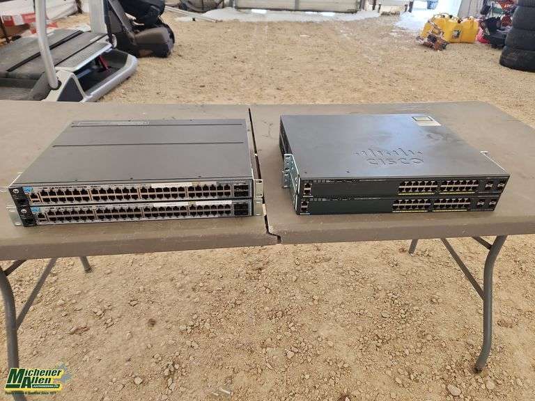 Lot Of 4 Computer Switches 2 By Cisco 2 By HP