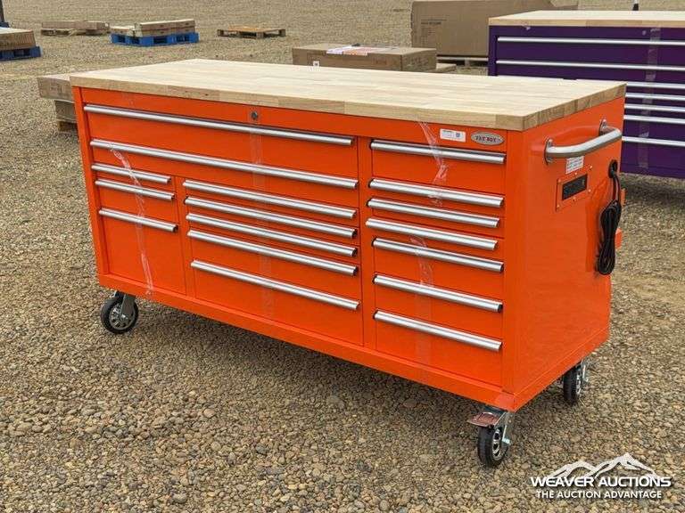 6 x 2 FT. FATBOY Lower Tool Chest (Orange) - Weaver Bros Auctions Ltd.