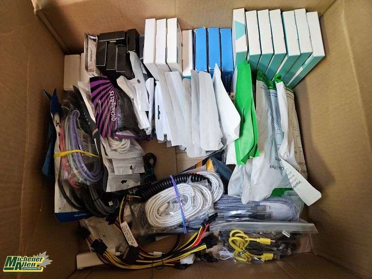 Box of Computer Cables, Adapters, USB Cables, etc - Michener Allen ...