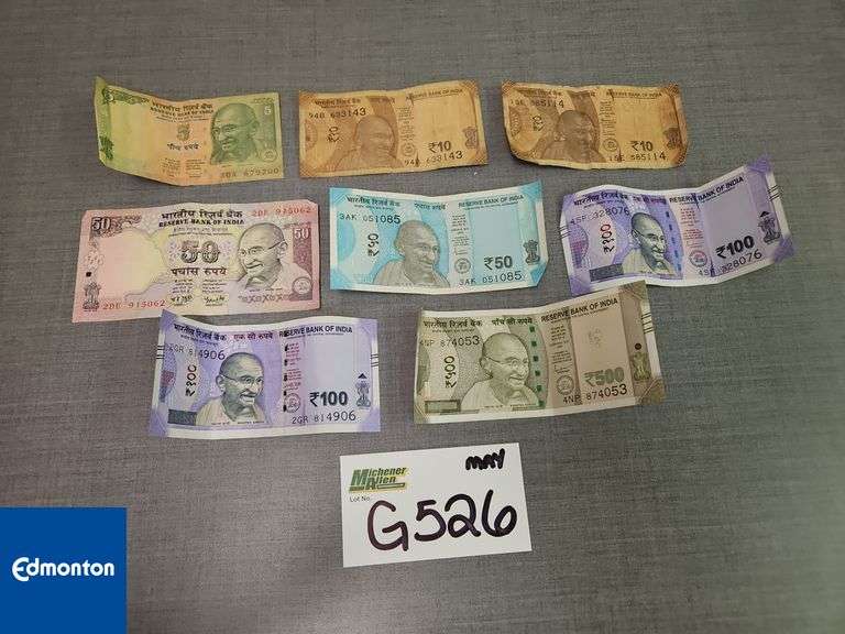 8 Reserve Bank of India Rupees Notes - Qty 1 - Michener Allen ...