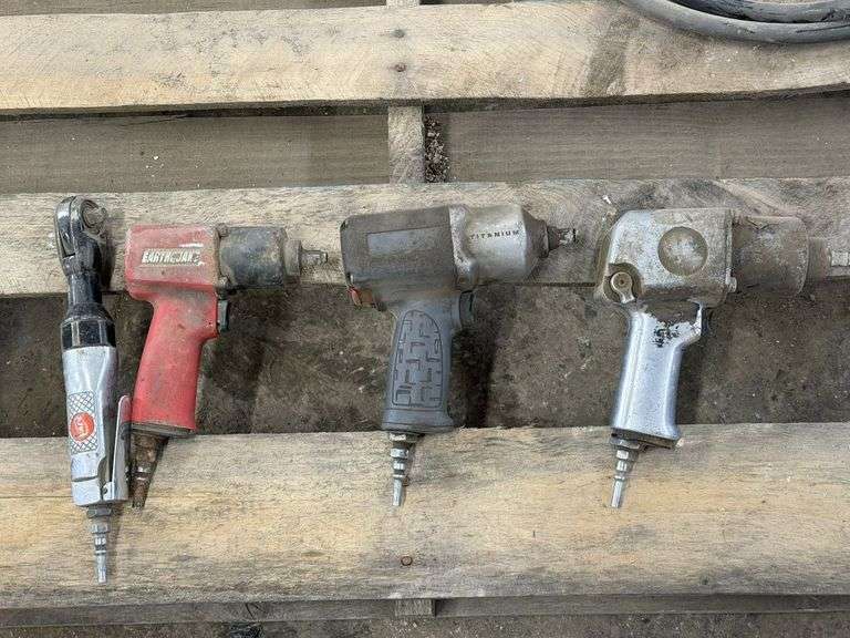 (3) 3/8" air impact wrenches and (1) 3/8" air ratchet wrench