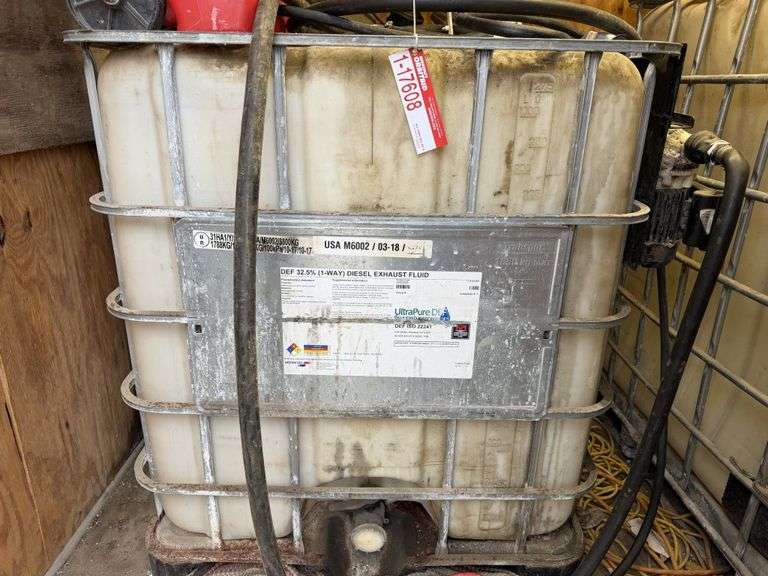 275-gallon poly DEF tank w/ blue def 120 v single phase micro matic pump…