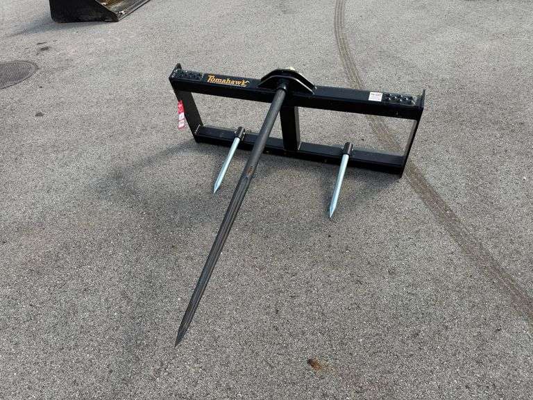 New Tomahawk Bale Spear  Quick Attach New Tomahawk Bale Spear Skid Steer Attachment