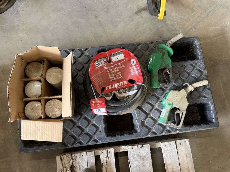 Diesel fuel nozzle, fuel transfer hose, and fuel filters