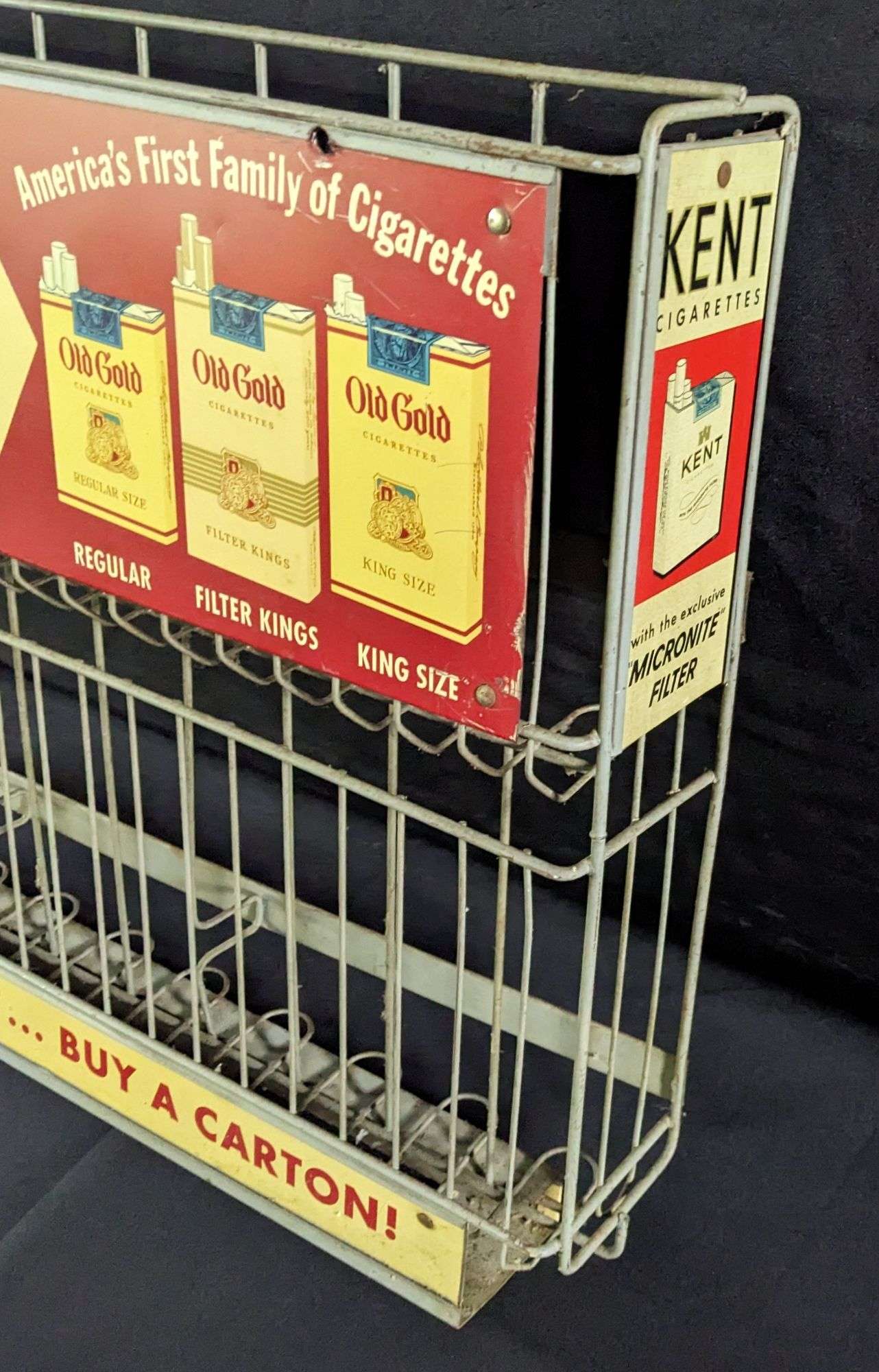 OLD GOLD CIGARETTES DISPLAY RACK SIGN