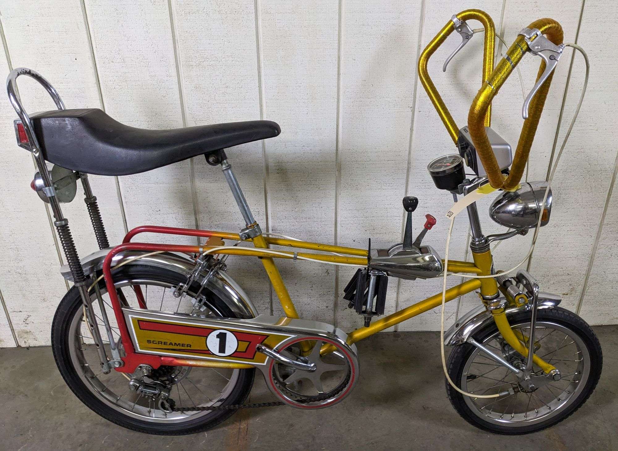 1969 SEARS SCREAMER 1 TWIN STICK RED-GOLD MUSCLE BIKE - Millers