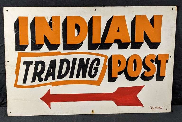 INDIAN TRADING POST SIGN - Millers Auction Co.