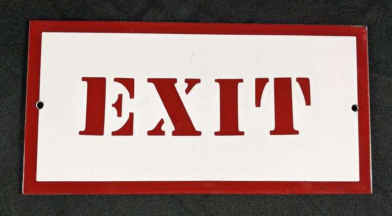 PORCELAIN EXIT SIGN