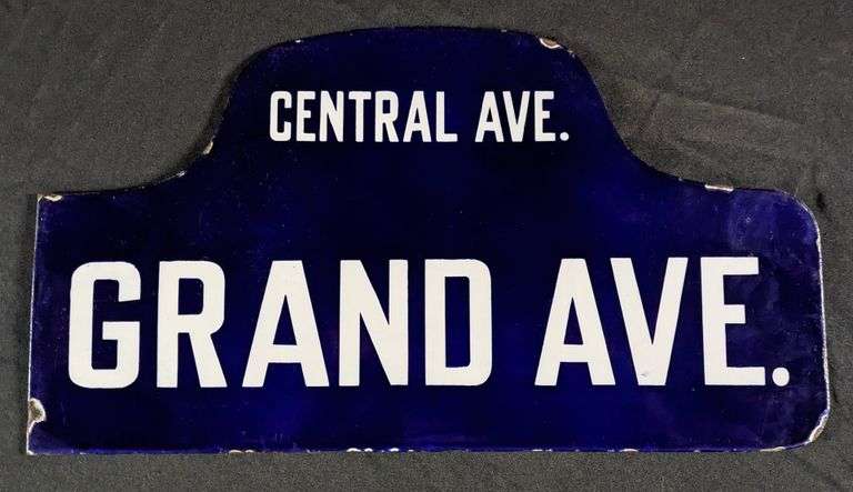 CENTRAL & GRAND AVE PORELAIN STREET SIGN