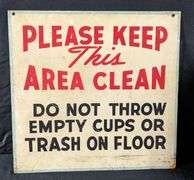 TIN SIGN PLEASE KEEP THIS AREA CLEAN