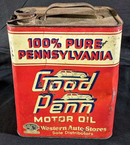 2 GAL OIL CAN GOOD PENN WESTERN AUTO STORES