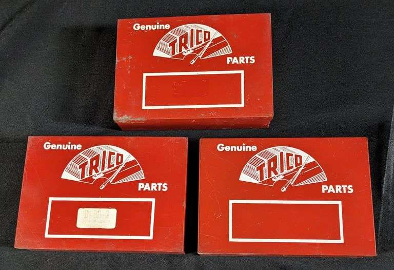 3 METAL GENUINE TRICO WIPER PARTS CABINETS