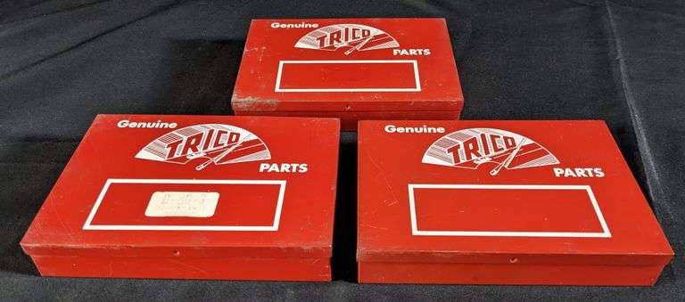 3 METAL GENUINE TRICO WIPER PARTS CABINETS