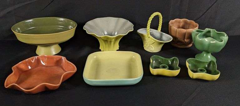 9 PIECES ASSORTED RED WING ART POTTERY MID CENTURY MODERN MCM