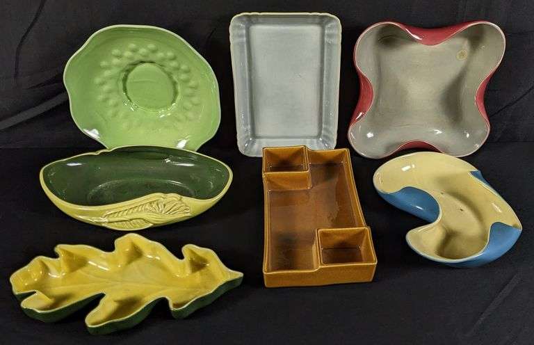 7 PIECES ASSORTED RED WING ART POTTERY MID CENTURY MODERN MCM