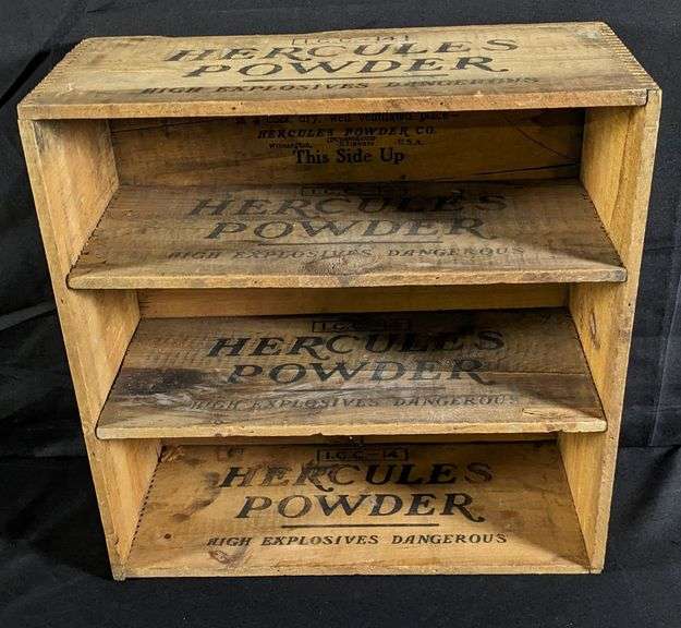 FOLK ART WOOD SHELF HERCULES DYNAMITE POWDER WOOD CRATE