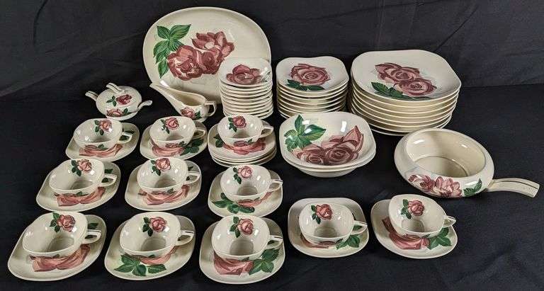 PCS RED WING POTTERY LEXINGTON ROSE DINNERWARE MCM MID CENTURY MODERN